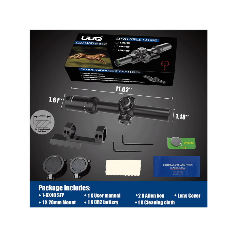 Load image into Gallery viewer, UUQ Leopard Speed 1-6x24 SFP LPVO Rifle Scope
