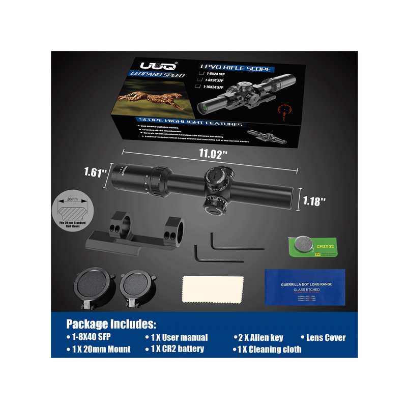 Load image into Gallery viewer, UUQ Leopard Speed 1-8x24 SFP LPVO Rifle Scope