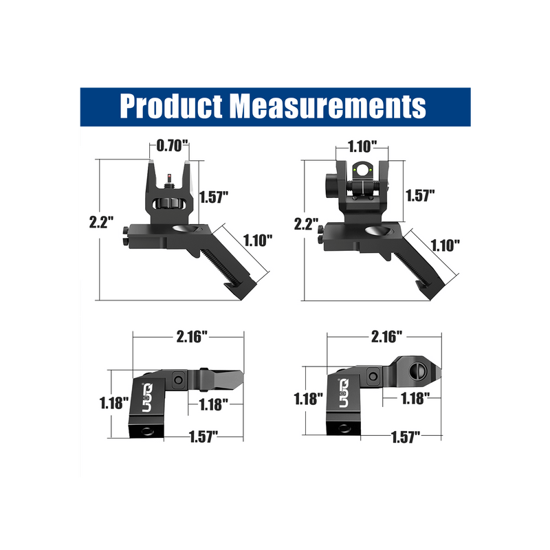 Load image into Gallery viewer, UUQ 45 Degree Offset Fiber Optic Iron Sights Tool-Free Adjustable