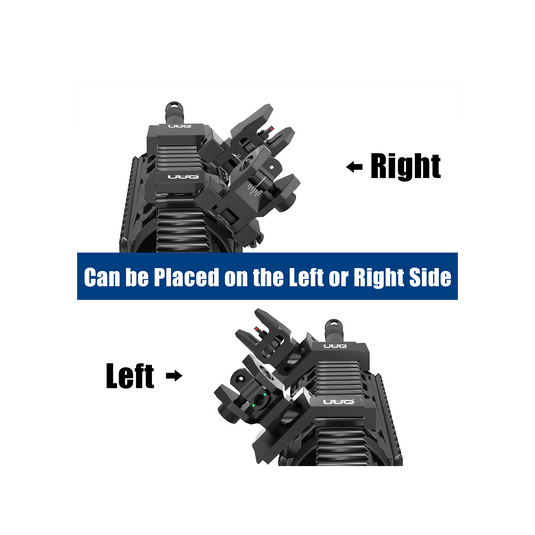 UUQ 45 Degree Offset Fiber Optic Iron Sights Tool-Free Adjustable