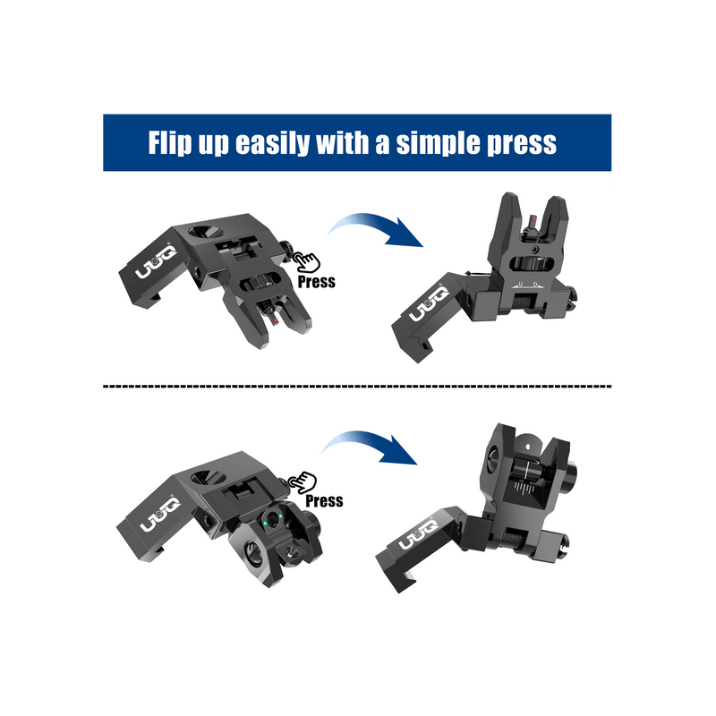 Load image into Gallery viewer, UUQ 45 Degree Offset Fiber Optic Iron Sights Tool-Free Adjustable