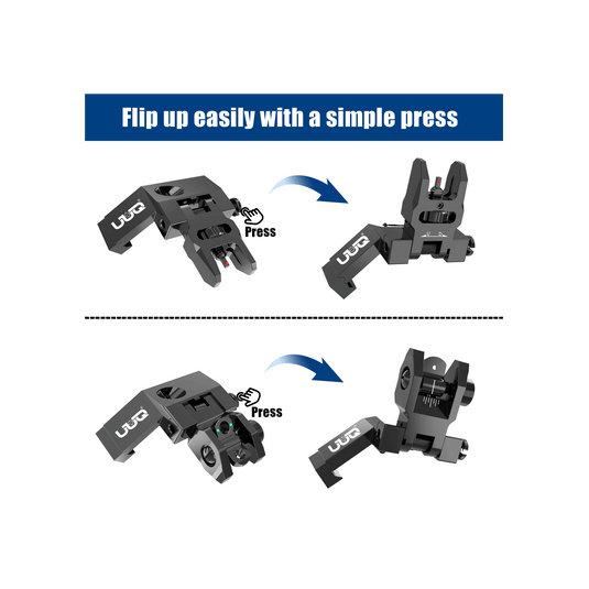 UUQ 45 Degree Offset Fiber Optic Iron Sights Tool-Free Adjustable