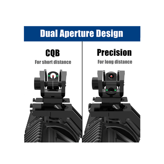 UUQ 45 Degree Offset Fiber Optic Iron Sights Tool-Free Adjustable