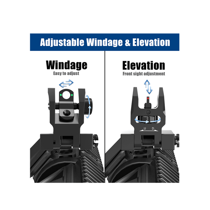 Load image into Gallery viewer, UUQ 45 Degree Offset Fiber Optic Iron Sights Tool-Free Adjustable