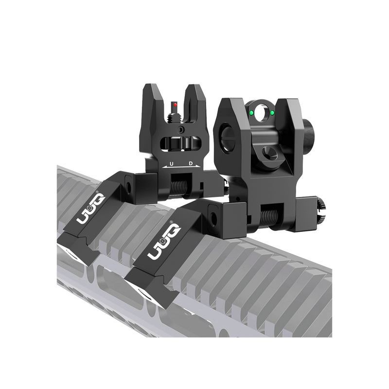 Load image into Gallery viewer, UUQ 45 Degree Offset Fiber Optic Iron Sights Tool-Free Adjustable