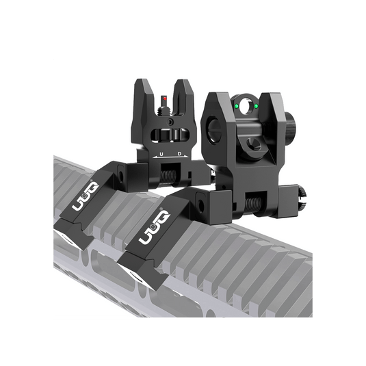 UUQ 45 Degree Offset Fiber Optic Iron Sights Tool-Free Adjustable