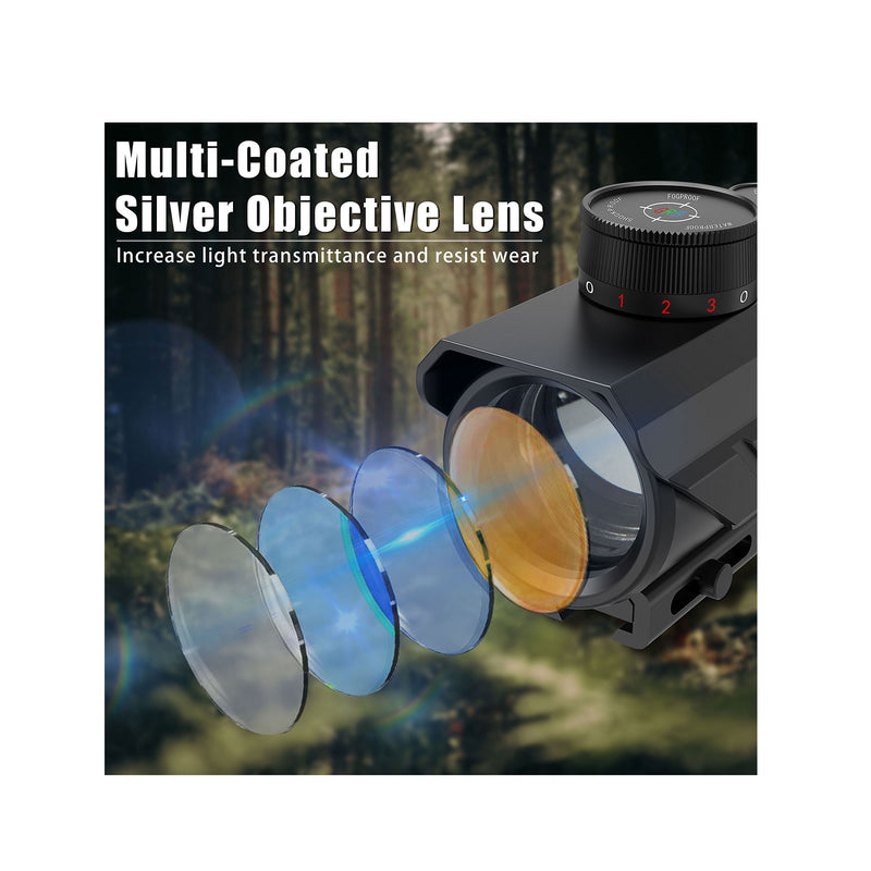 Load image into Gallery viewer, UUQ Tactical 1x30mm Reflex Green/Red/Blue 3 MOA Dot Sight,Fits 11/20mm Base Rifle Scope