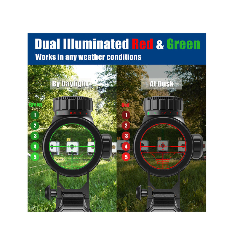 Load image into Gallery viewer, UUQ 3-9X32AO Rifle Scope,Red/Green Illumination,Front Parallax Adjustment, Rangefinder Reticle,Fits 20mm Free Mounts