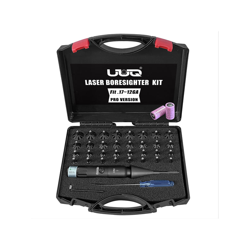 Load image into Gallery viewer, UUQ Professional Laser Bore Sight Kit with Button Switch-Green Laser Bore Sighter with 32 Adapters for 0.17 to 12GA Calibers