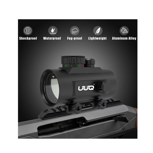 UUQ 1x40mm Reflex Sight-4MOA Red&Green Dot Sight-5-Level Brightness-Fits 20mm Rails