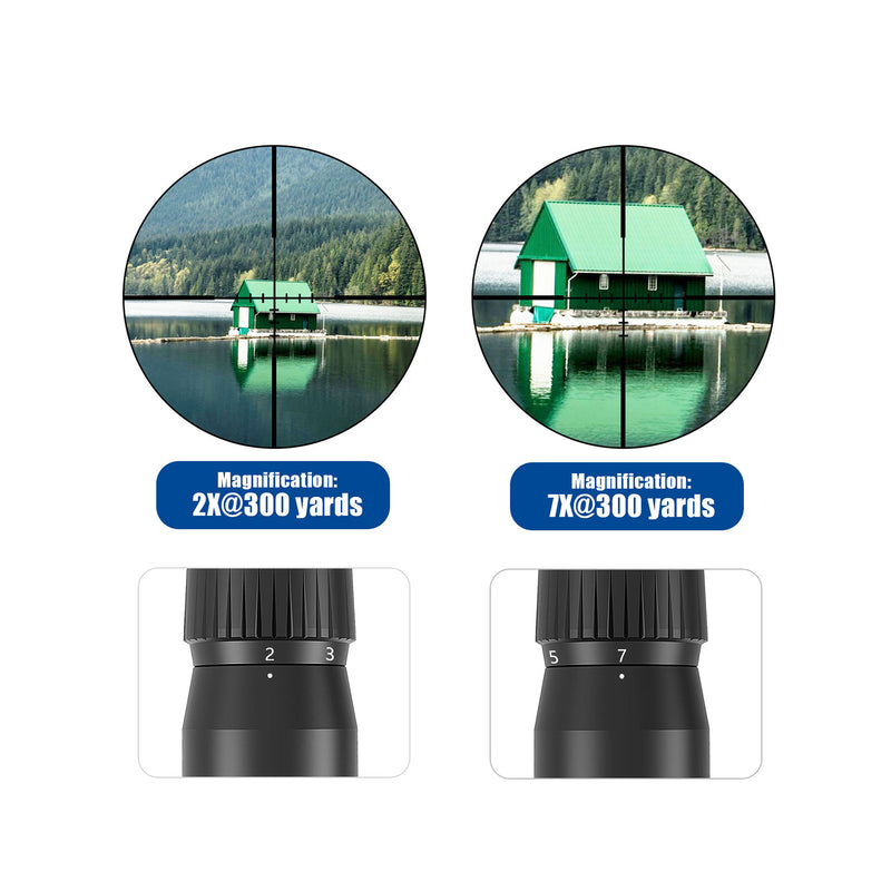 Load image into Gallery viewer, 2-7x rapid adjustment, ensuring you don't miss any target.