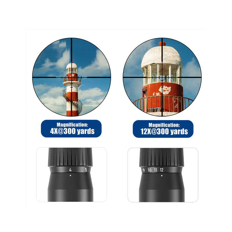 Load image into Gallery viewer, 4-12x quick adjustment, ensuring you don't miss any target.