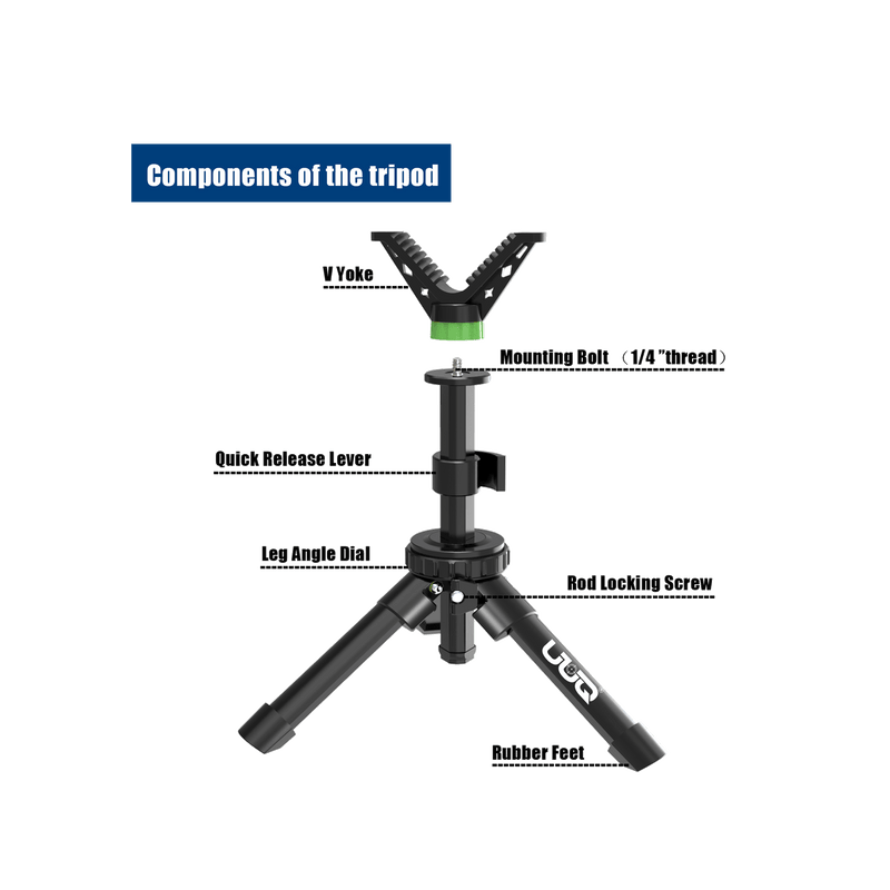 Load image into Gallery viewer, UUQ QV3 Rapid Shooting Rest Tripod-Removable 360° Rotate V Yoke Holder