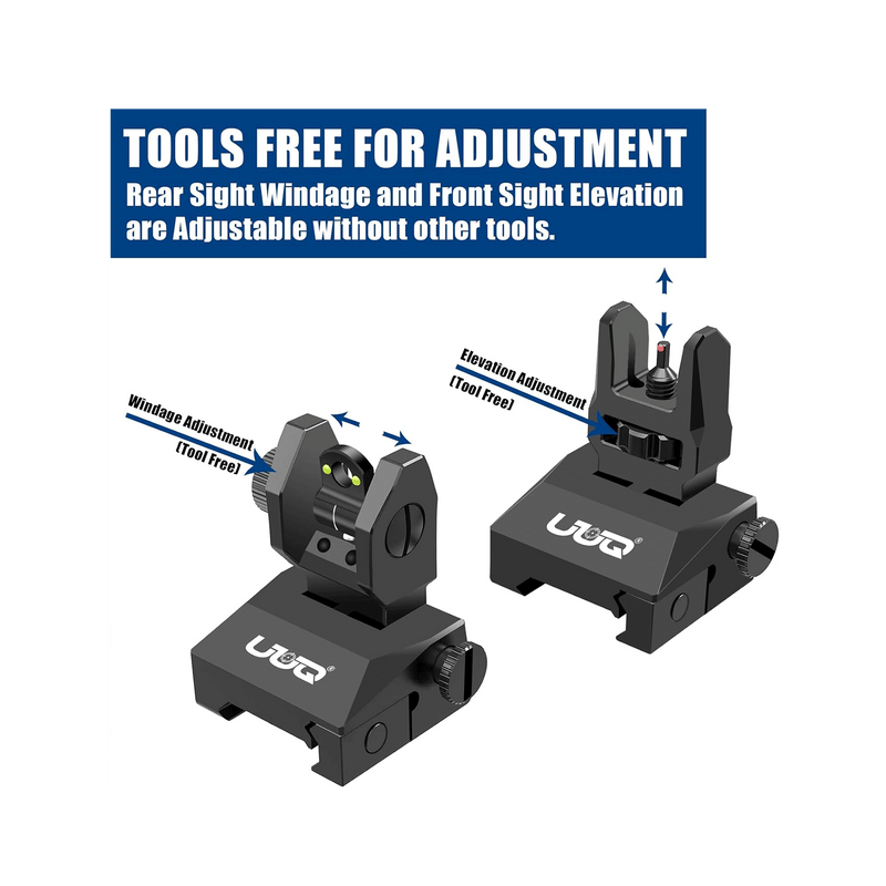 Load image into Gallery viewer, UUQ Fiber Optic Iron Sights Tool-free Adjustment