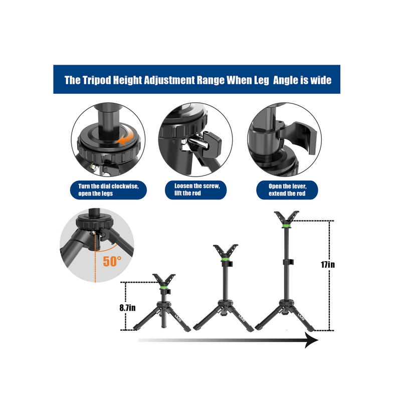 Load image into Gallery viewer, UUQ QV3 Rapid Shooting Rest Tripod-Removable 360° Rotate V Yoke Holder