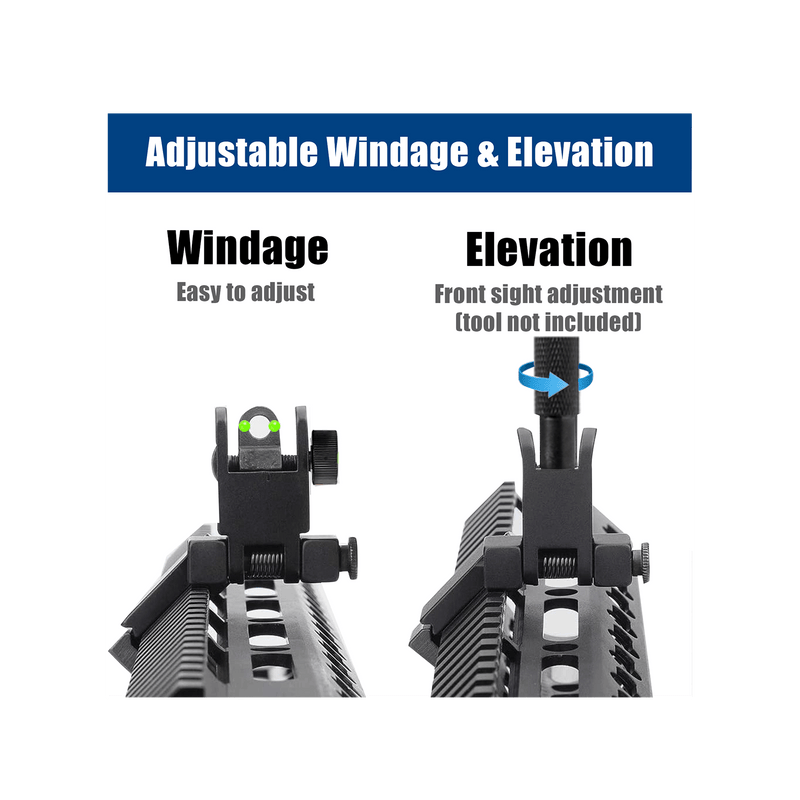 Load image into Gallery viewer, UUQ 45 Degree Offset Fiber Optic Iron Sights