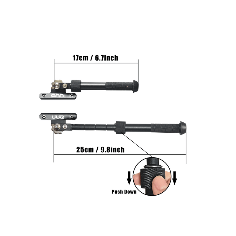 Load image into Gallery viewer, UUQ QV8 6-9 Inches Tactical Rifle Adjustable Bipod-Mount Base for Mlok Handguards, Directly Attach to M-Rail System(Split Model)