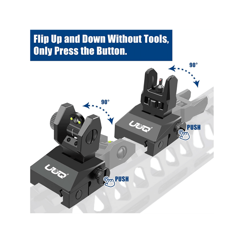 Load image into Gallery viewer, UUQ Fiber Optic Iron Sights Tool-free Adjustment