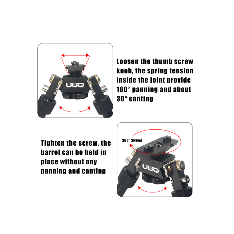Load image into Gallery viewer, UUQ QV8 6-9 Inches Tactical Rifle Adjustable Bipod-Mount Base for Mlok Handguards, Directly Attach to M-Rail System(Integral Model)