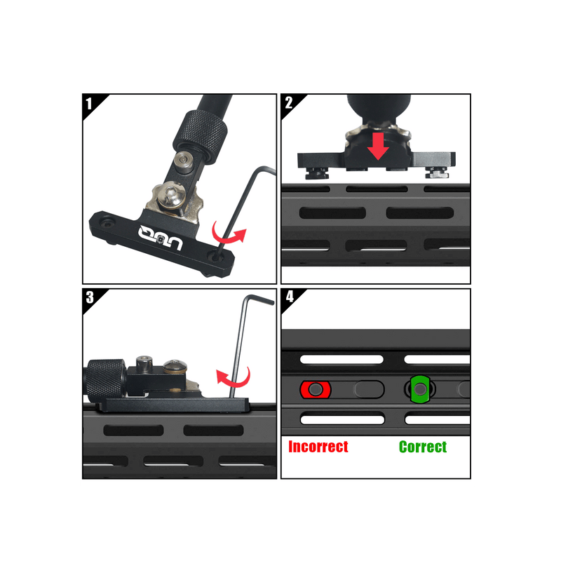 Load image into Gallery viewer, UUQ QV8 6-9 Inches Tactical Rifle Adjustable Bipod-Mount Base for Mlok Handguards, Directly Attach to M-Rail System(Split Model)