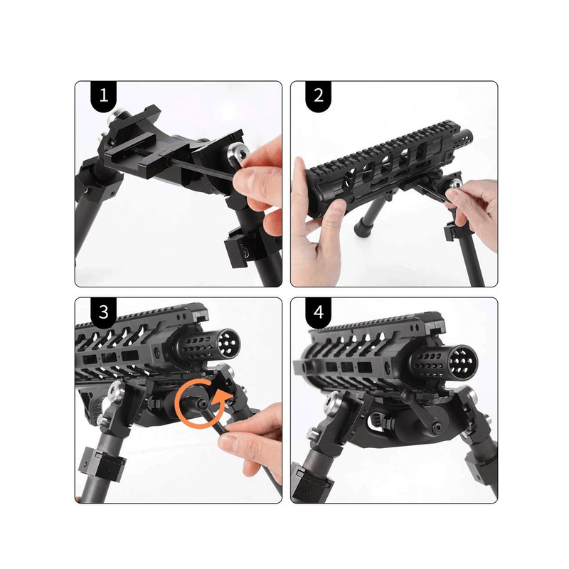 Load image into Gallery viewer, UUQ 8" - 12" Heavy Duty Carbon Fibre Adjustable Tactical Rifle Bipods(Normal Screw)