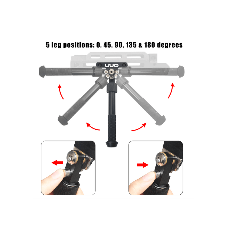 Load image into Gallery viewer, UUQ QV8 6-9 Inches Tactical Rifle Adjustable Bipod-Mount Base for Mlok Handguards, Directly Attach to M-Rail System(Split Model)