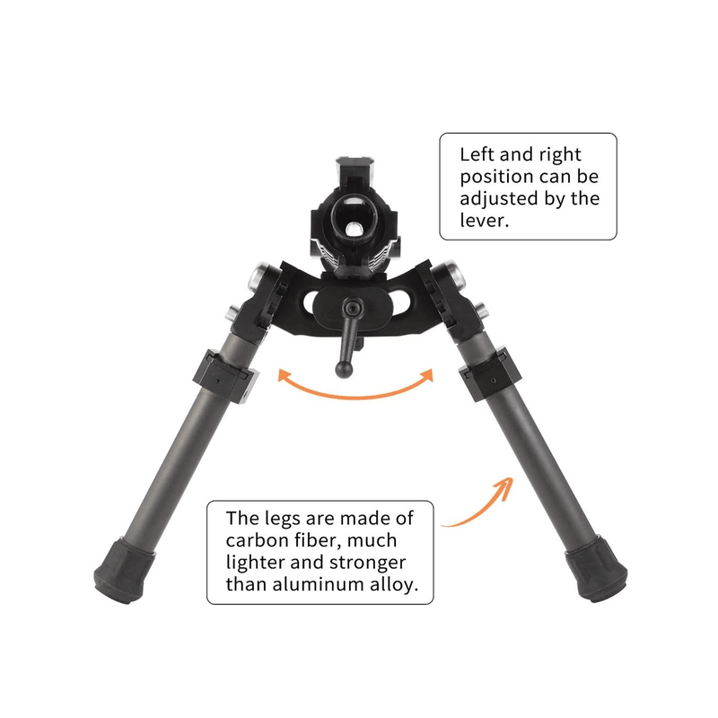 Load image into Gallery viewer, UUQ 8" - 12" Heavy Duty Carbon Fibre Adjustable Tactical Rifle Bipods(Normal Screw)