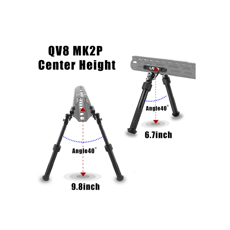 Load image into Gallery viewer, UUQ QV8 6-9 Inches Tactical Rifle Adjustable Bipod-Mount Base for Mlok Handguards, Directly Attach to M-Rail System(Split Model)