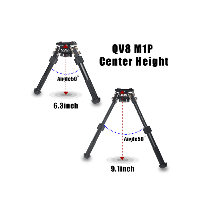 Load image into Gallery viewer, UUQ QV8 6-9 Inches Tactical Rifle Adjustable Bipod-Mount Base for Mlok Handguards, Directly Attach to M-Rail System(Integral Model)