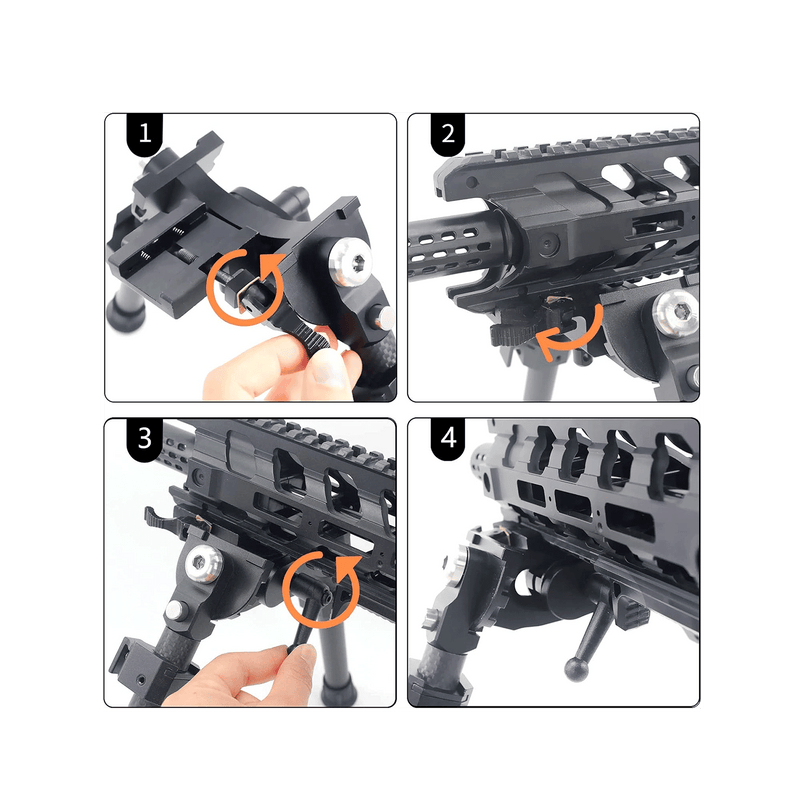 Load image into Gallery viewer, Ajoite UUQ 8" - 12” Adjustable Bipod, Heavy Duty Carbon Fiber Tactical Rifle Bipod, Picatinny/Weaver Rail Mount Base(Quick Detach Lever) - UUQ Optics
