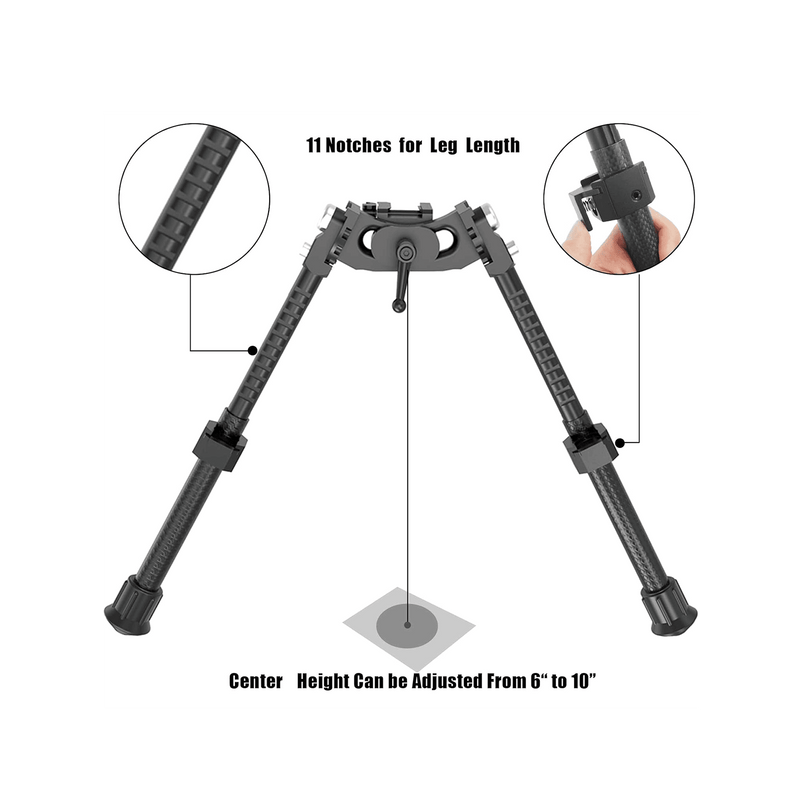 Load image into Gallery viewer, Ajoite UUQ 8" - 12” Adjustable Bipod, Heavy Duty Carbon Fiber Tactical Rifle Bipod, Picatinny/Weaver Rail Mount Base(Quick Detach Lever) - UUQ Optics