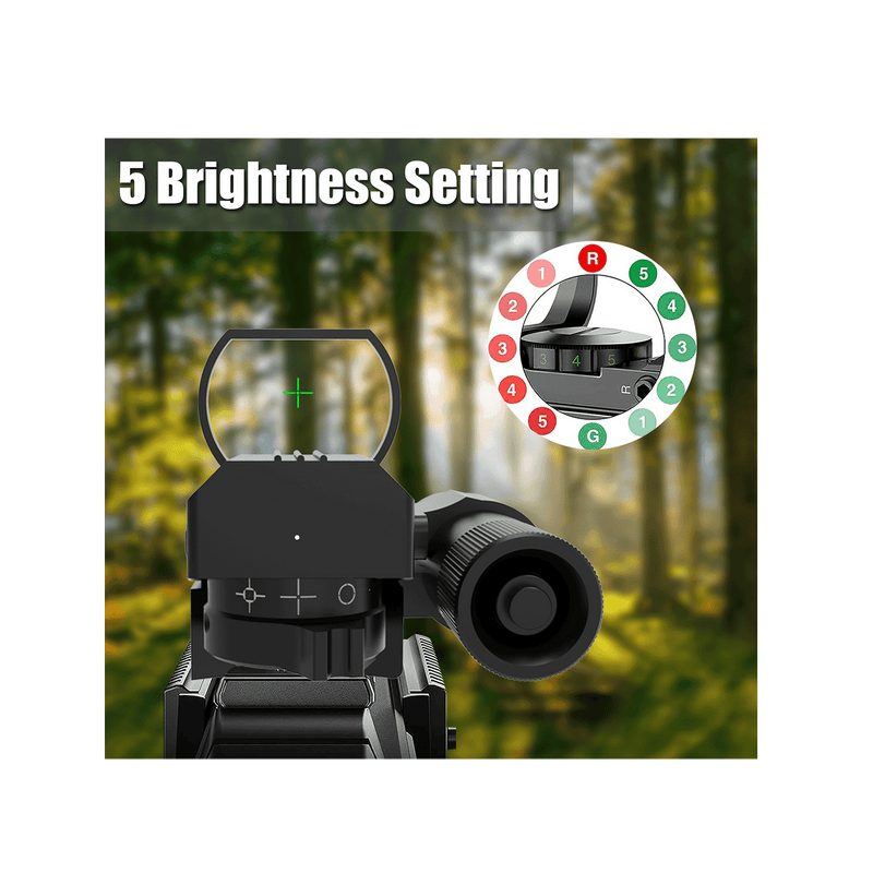 Load image into Gallery viewer, UUQ 1X22X33 Reflex Red Dot Sight - 4 Reticle Red & Green Dot Optics with Integrated Green Laser for 20mm Rail - UUQ Optics