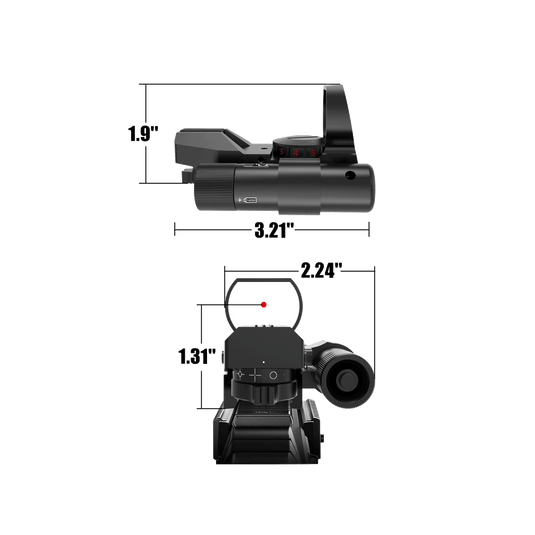 UUQ 1X22X33 Reflex Red Dot Sight - 4 Reticle Red & Green Dot Optics with Integrated Green Laser for 20mm Rail - UUQ Optics