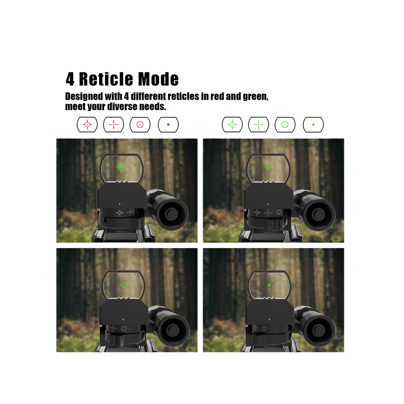 Load image into Gallery viewer, UUQ 1X22X33 Reflex Red Dot Sight - 4 Reticle Red & Green Dot Optics with Integrated Green Laser for 20mm Rail - UUQ Optics