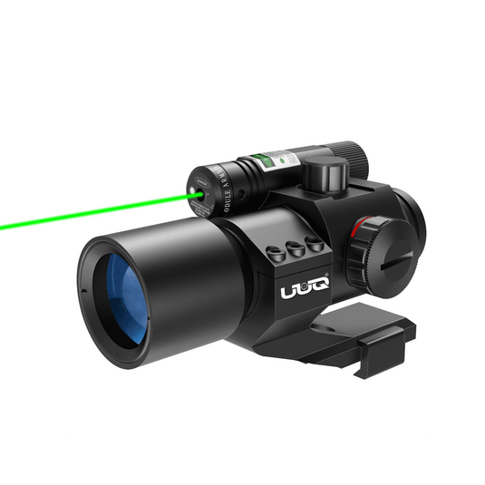 UUQ 1X30 4 MOA Green Red Dot Sight with Green Laser, Picatinny Cantilever PEPR Mount - UUQ Optics