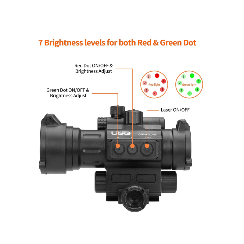 Load image into Gallery viewer, UUQ 1X30 Red Dot Sight with Green Laser Sight - 2 MOA Reflex Scope for 20mm Picatinny Rail - UUQ Optics