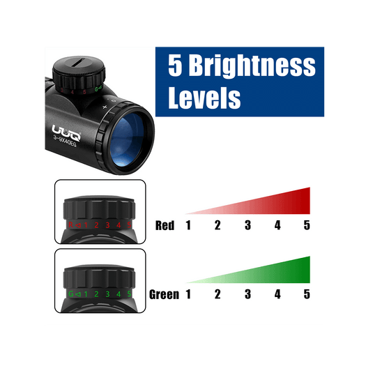 UUQ 3-9×40 Rifle Scope with Red, Green Illuminated Reticle - UUQ Optics