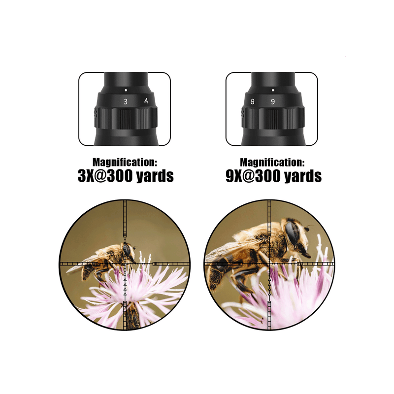 Load image into Gallery viewer, The UUQ 3-9×40 rifle scope with purple coating provides a clearer view at 3-9x magnification.