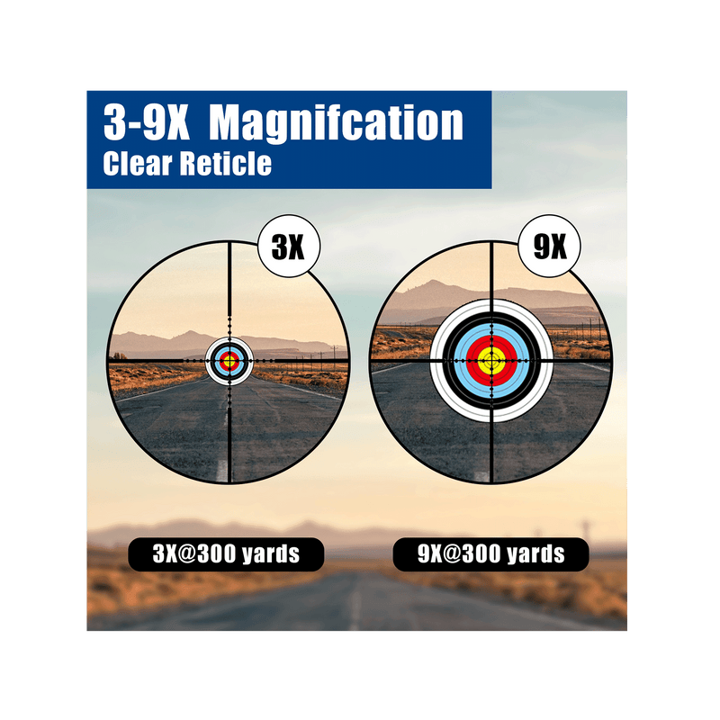 Load image into Gallery viewer, The UUQ 3-9X40 AO rifle scope offers 3-9x magnification adjustment and a clear reticle.