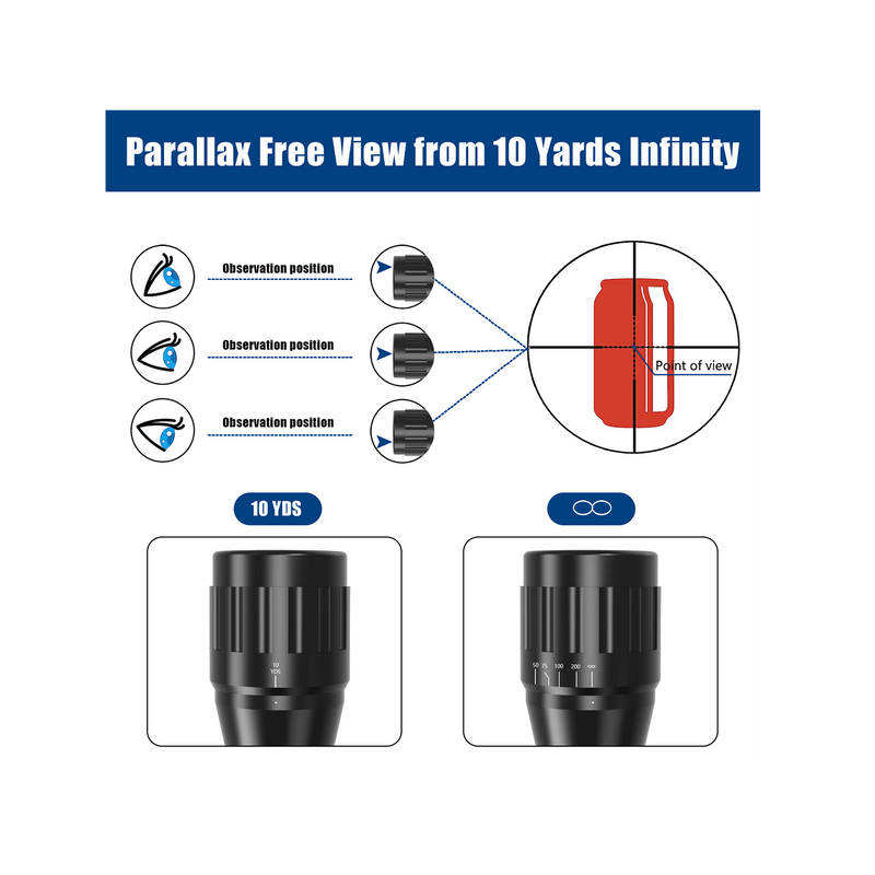 Load image into Gallery viewer, UUQ 3-9x40 AO Rifle Scope parallax free view from 10 yards to infinity.
