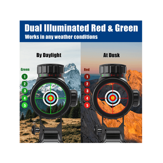 The UUQ 3-9X40 AO rifle scope features red and green illumination, making it suitable for any harsh environment.