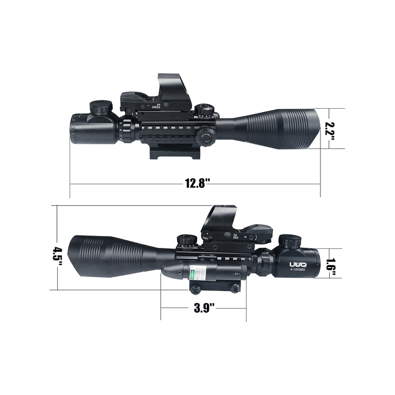 Load image into Gallery viewer, UUQ 4-12X50 Rifle Scope with Red/Green Illumination and Laser Sight - UUQ Optics
