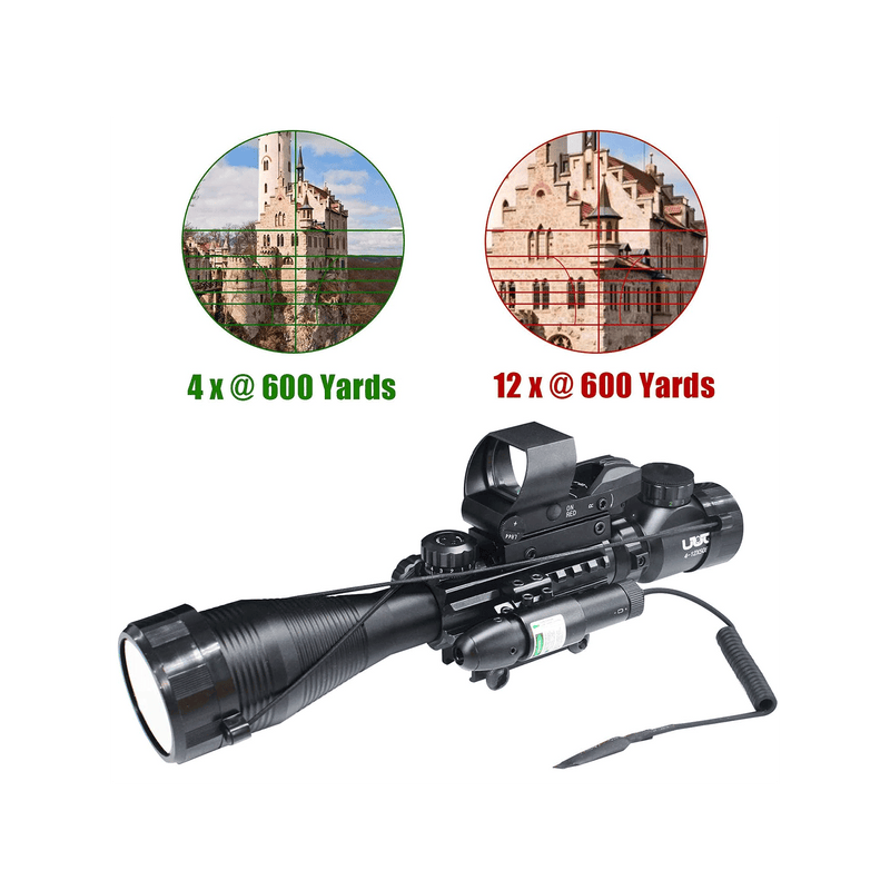 Load image into Gallery viewer, UUQ 4-12X50 Rifle Scope with Red/Green Illumination and Laser Sight - UUQ Optics