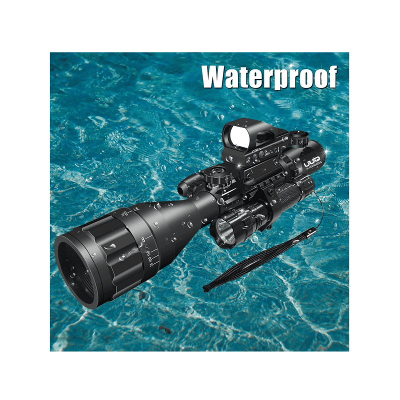 Load image into Gallery viewer, UUQ 4-12x50 AO Rifle Scope Red/Green Illuminated Range Finder Reticle W/Green Laser - UUQ Optics