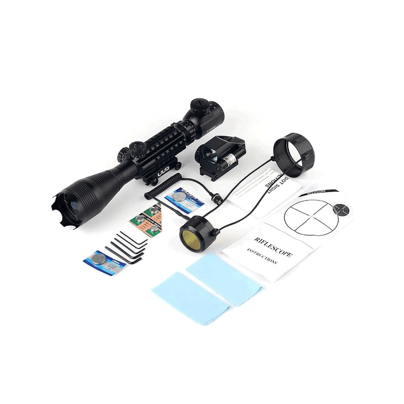 Load image into Gallery viewer, UUQ 4-16x50 Tactical Rifle Scope Red/Green Illuminated Range Finder Reticle W/Laser Sight and Holographic Reflex Dot Sight - UUQ Optics