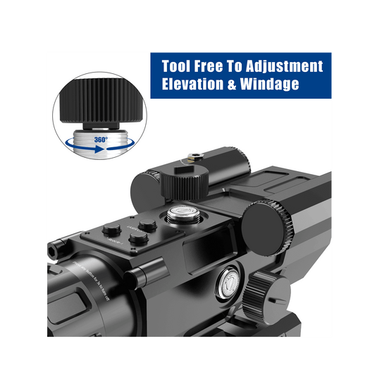 Tool free to adjustment elevation $ windage.