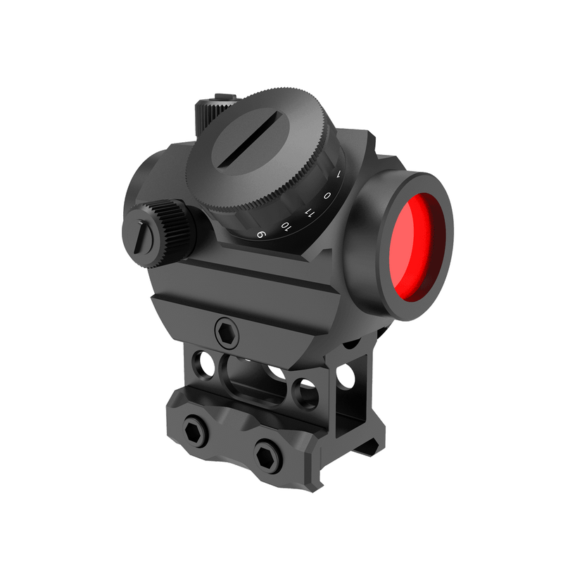 Load image into Gallery viewer, UUQ Airsoft Red Dot Sight for Rifle - 1X22mm 3 MOA 11 Brightness Micro Reflex Scope with 1" Riser Mount for Cowitness with Iron Sights. This Optic Suitable for Rifles and Shotguns. - UUQ Optics