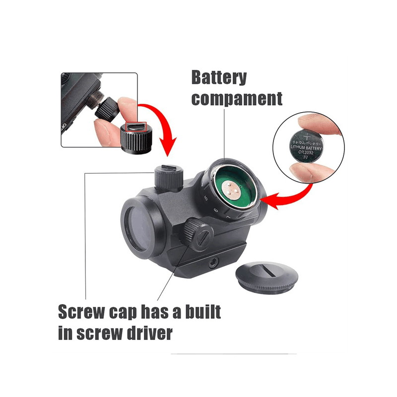 Load image into Gallery viewer, UUQ Airsoft Red Dot Sight for Rifle - 1X22mm 3 MOA 11 Brightness Micro Reflex Scope with 1" Riser Mount for Cowitness with Iron Sights. This Optic Suitable for Rifles and Shotguns. - UUQ Optics