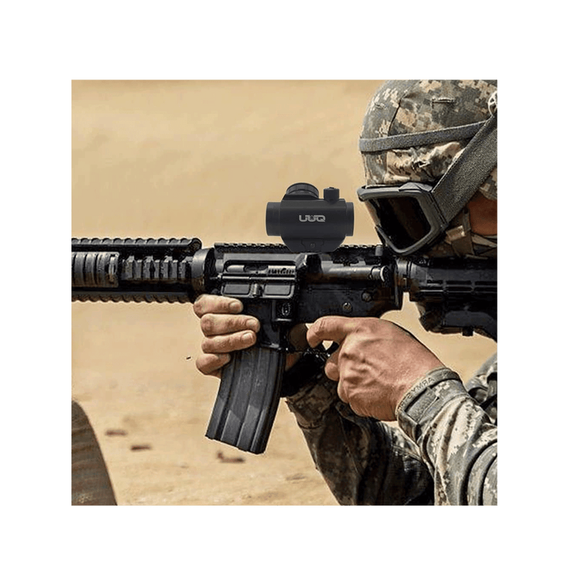 Load image into Gallery viewer, UUQ Airsoft Red Dot Sight for Rifle - 1X22mm 3 MOA 11 Brightness Micro Reflex Scope with 1" Riser Mount for Cowitness with Iron Sights. This Optic Suitable for Rifles and Shotguns. - UUQ Optics