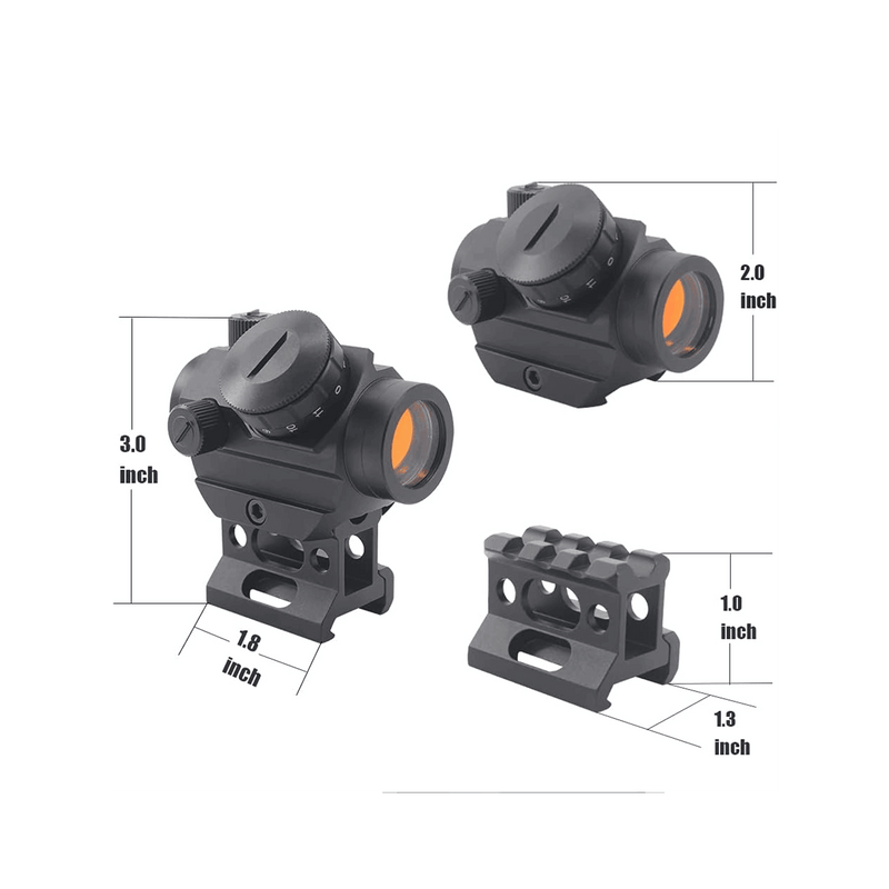 Load image into Gallery viewer, UUQ Airsoft Red Dot Sight for Rifle - 1X22mm 3 MOA 11 Brightness Micro Reflex Scope with 1" Riser Mount for Cowitness with Iron Sights. This Optic Suitable for Rifles and Shotguns. - UUQ Optics